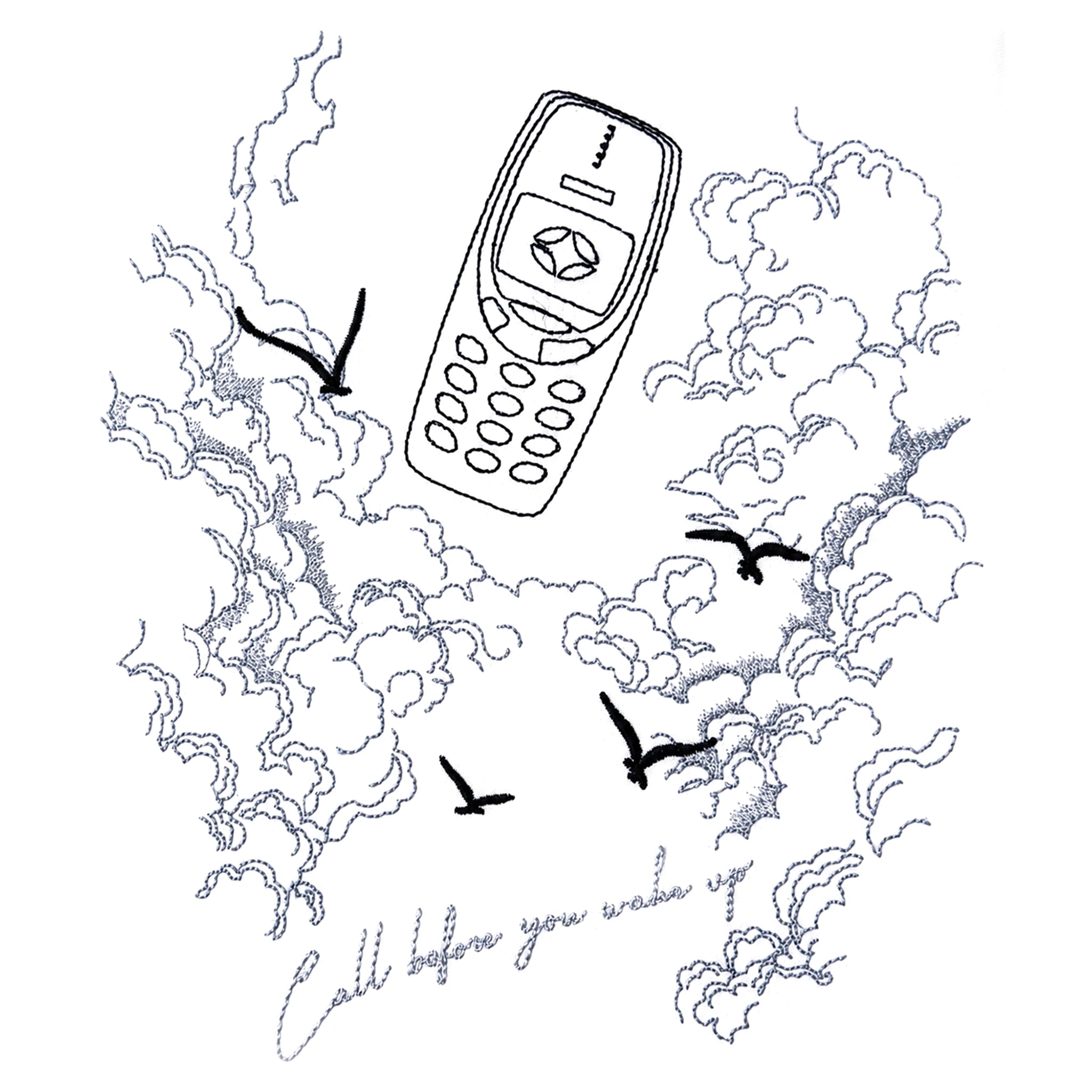 "Call before you wake up" White